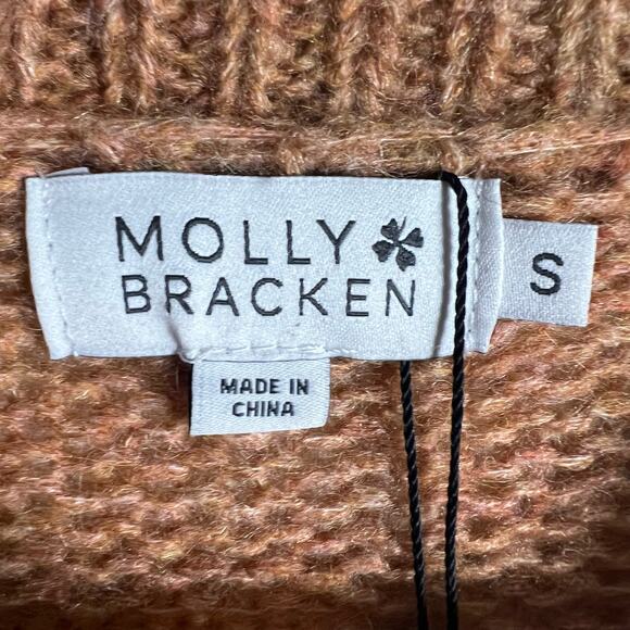 Molly Bracken Coco Camel Brown Wool Blend Crewneck Pullover Sweater Size Small - Picture 5 of 11